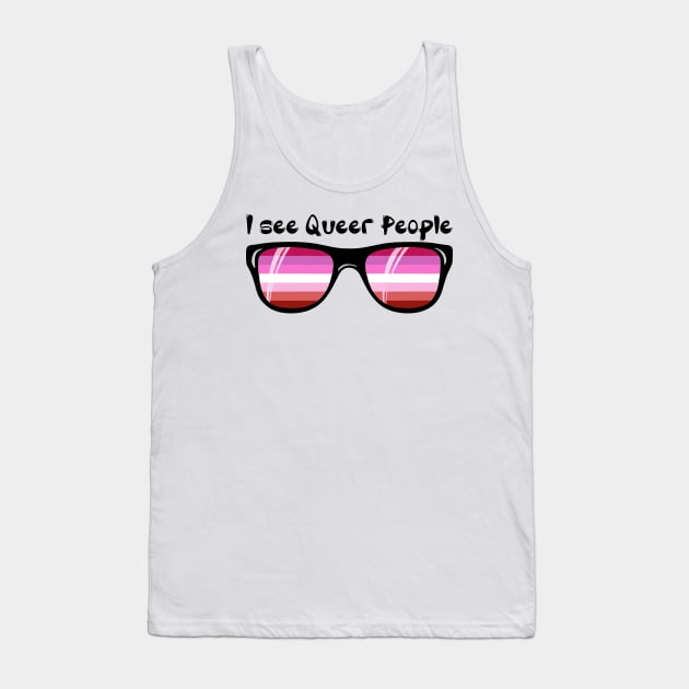 Lipstick Lesbian Sunglasses - Queer People Tank Top by Blood Moon Design